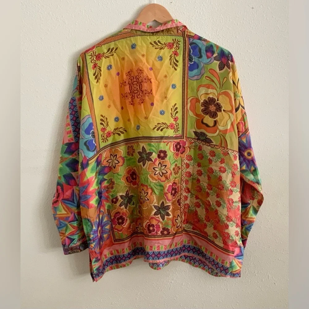 Johnny Was Slim Audrey Button Down Shirt - Picture 5 of 7